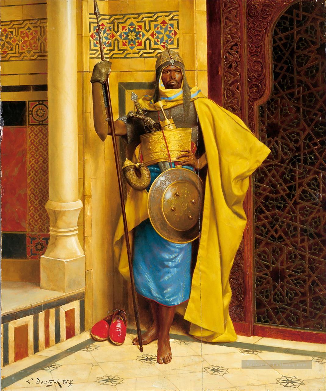 Le Nubian Palace Guard Ludwig Deutsch Orientalism Araber Peintures à l'huile